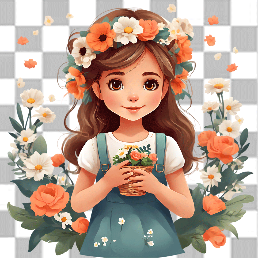 girl flowers cliparts 2024