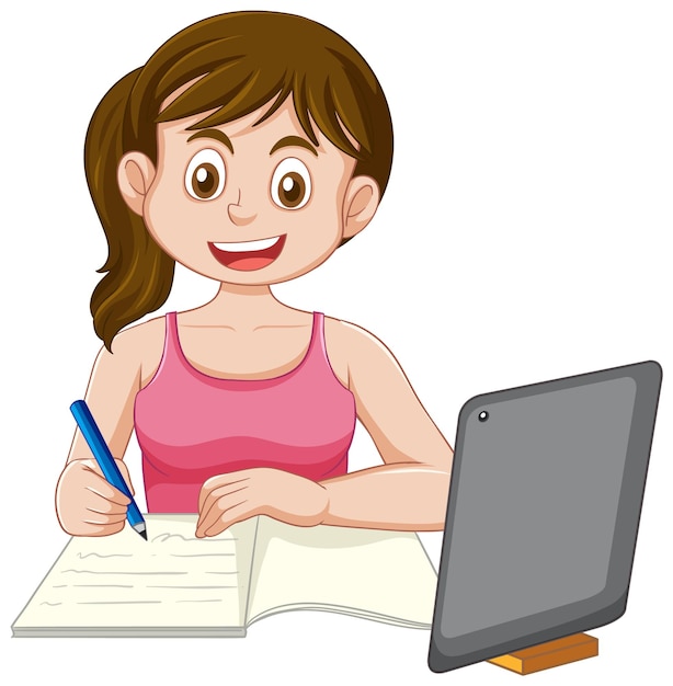 girl learning cliparts