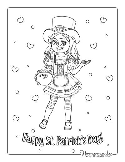 girl leprechaun coloring pages