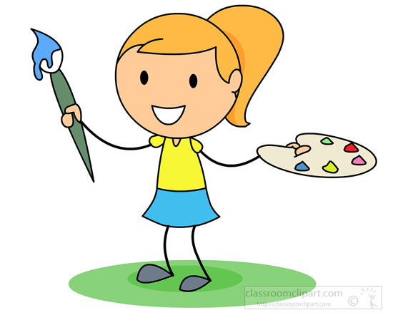 girl paint cliparts