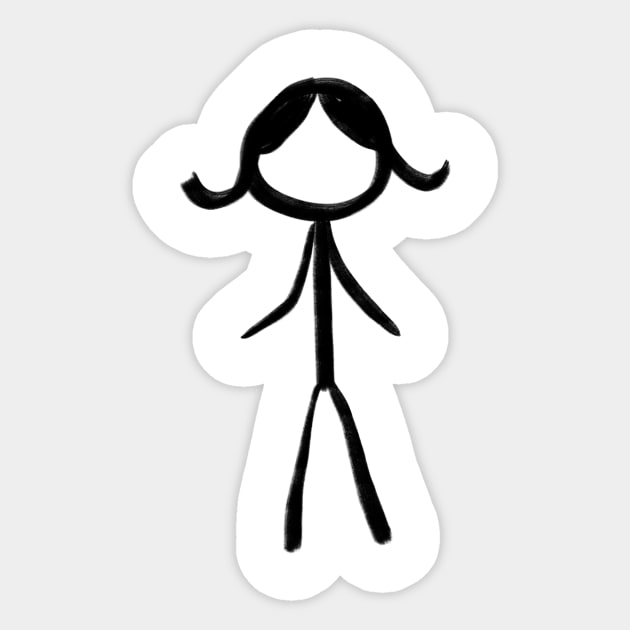 Simple stick figure, hand drawn, simple design, female, or girl ...