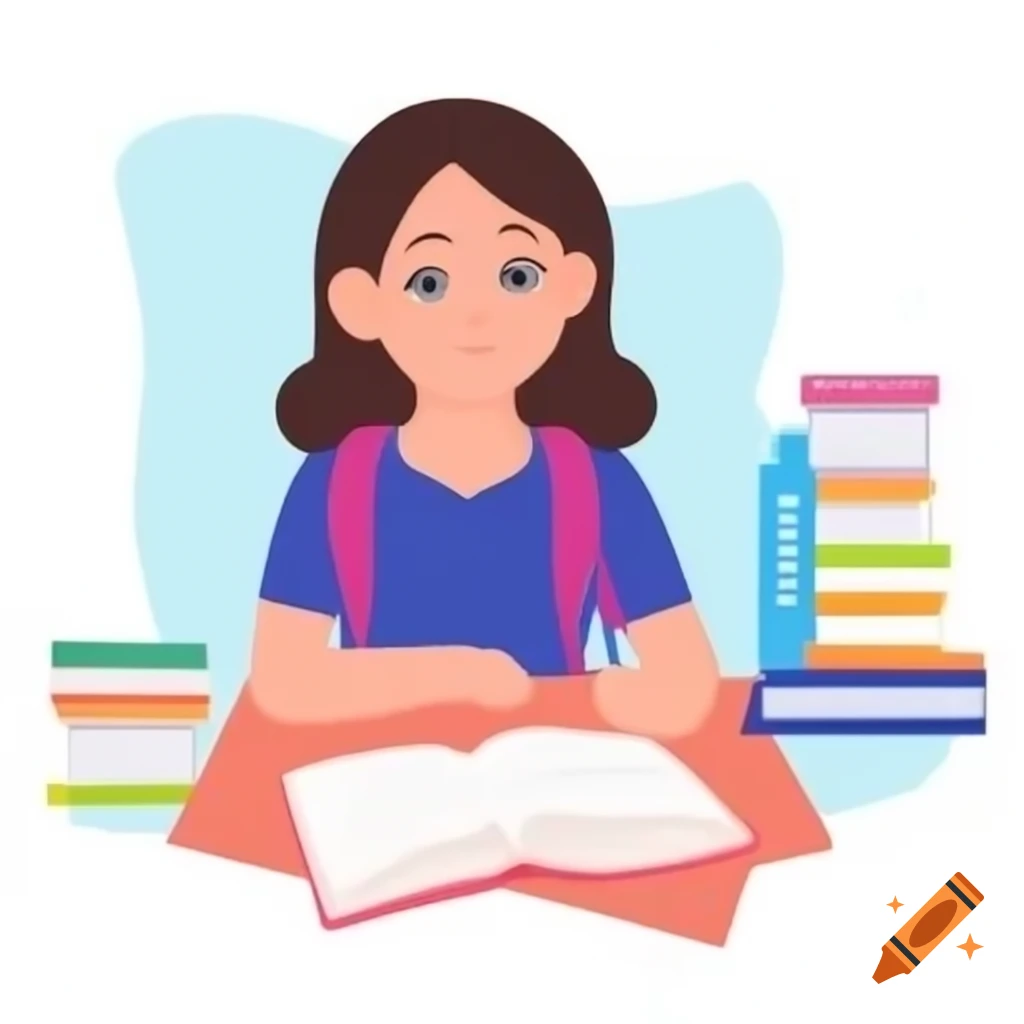 girl studying clipart 2024