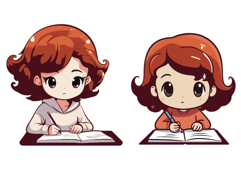 girl studying clipart 2024