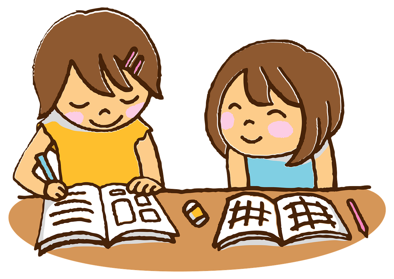 girl studying clipart