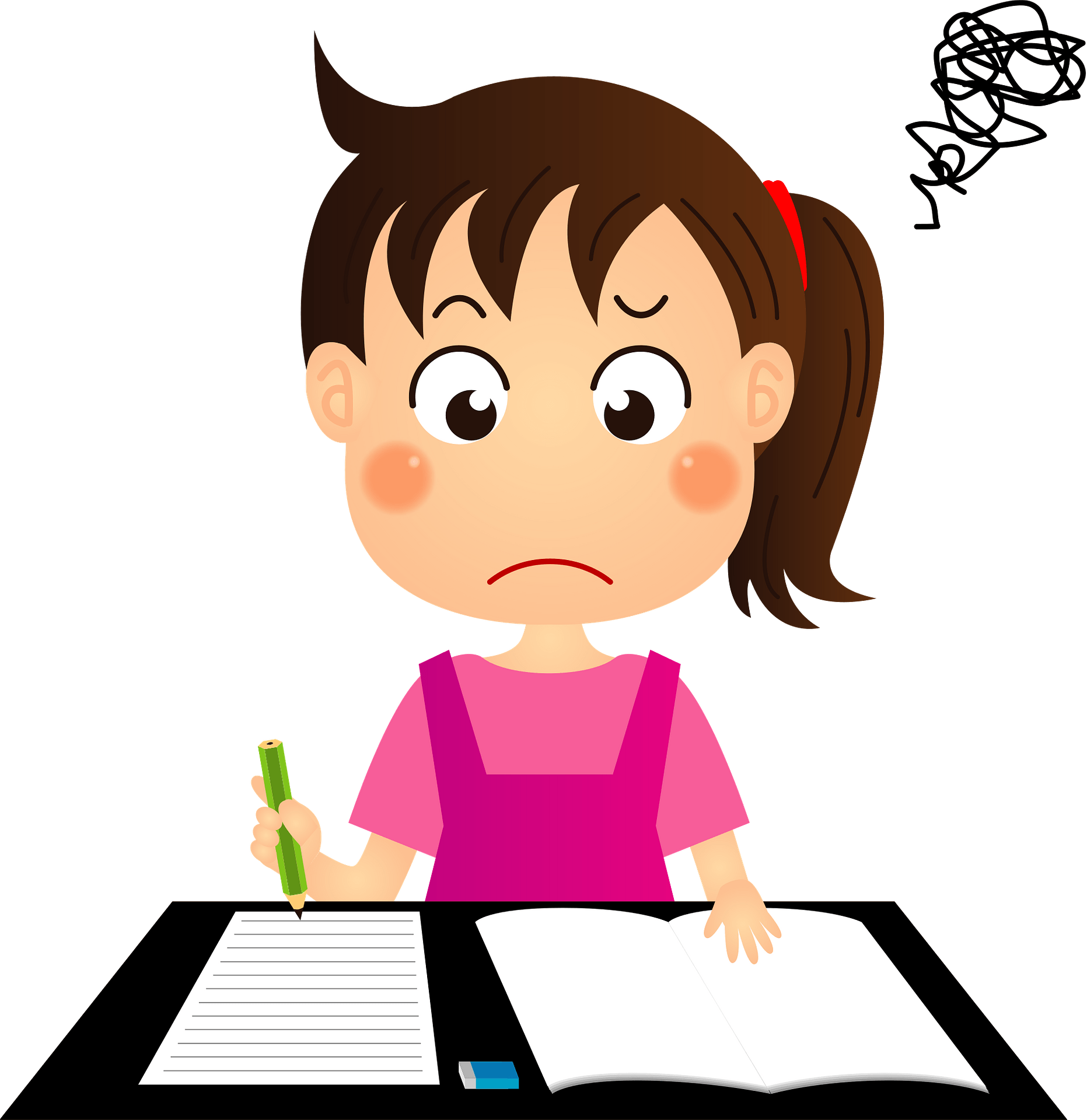 girl studying clipart