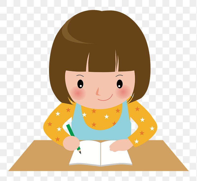 girl studying clipart
