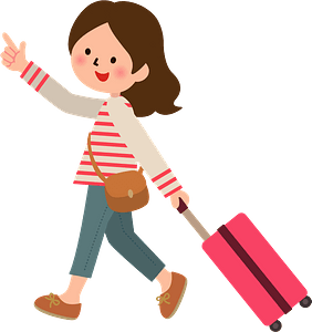 girl traveling cliparts