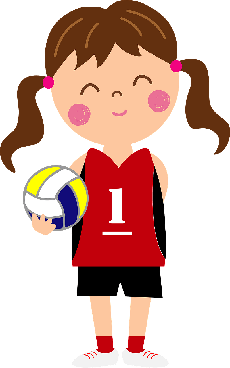girls volleyball clipart