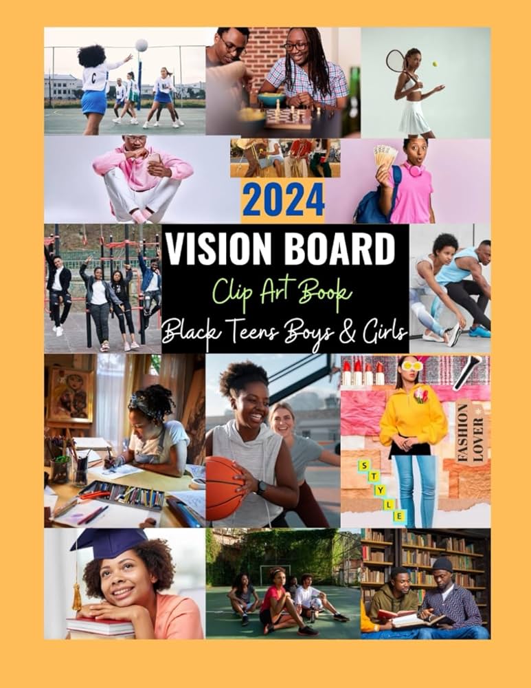 2024 Vision Board Clip Art Book for Black Teens Boys and Girls ...