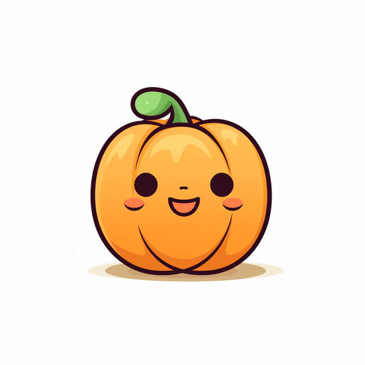 Cute Pumpkin Clipart in Minimalist Art Style Illustration: 4K Vector &amp; PNG