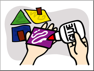 Clip Art: Basic Words: Glue Color Unlabeled I abcteach.com