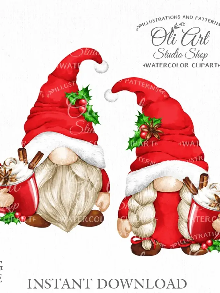 Christmas Gnome Egg Nog. Christmas Gnomes Clipart, Cute characters ...