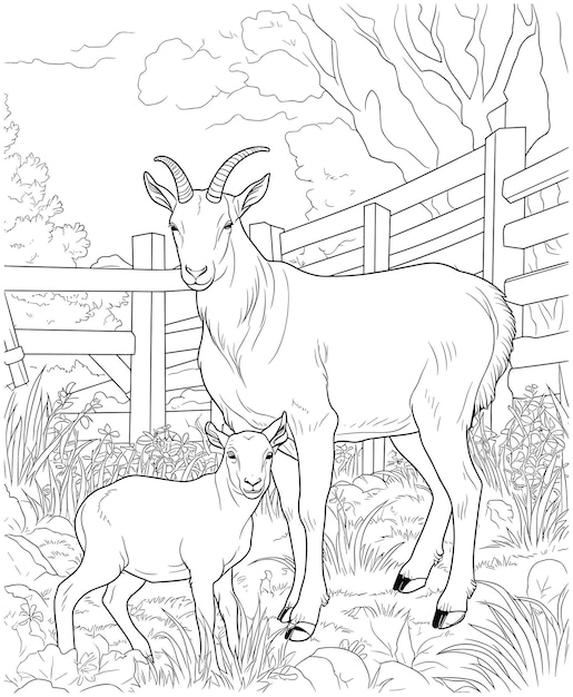 goat pictures to color