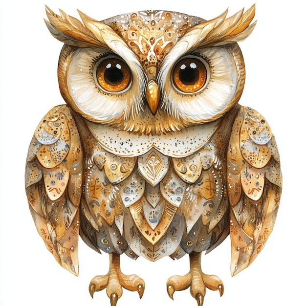 gold owl cliparts