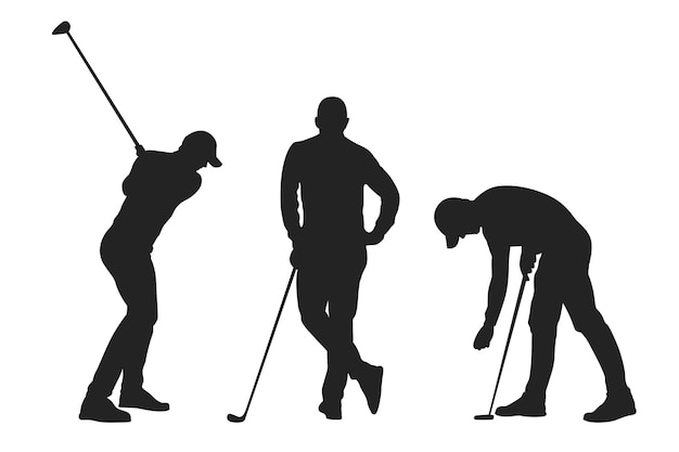 golf silhouette cliparts