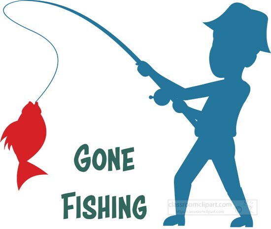 Outdoors and Recreation Clipart-silhouette of man holding fishing ...