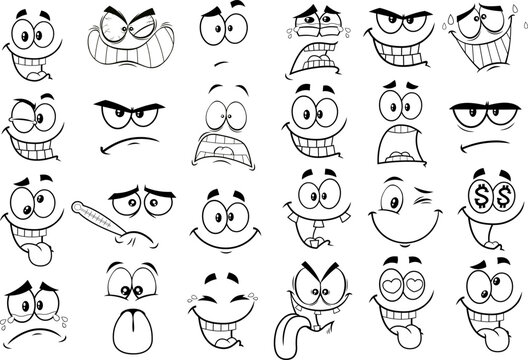 goofy cartoon faces