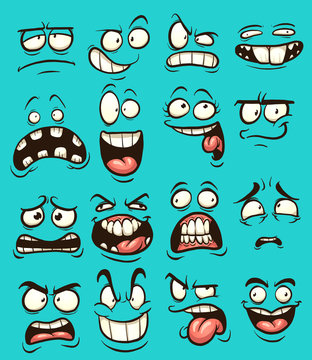 goofy cartoon faces