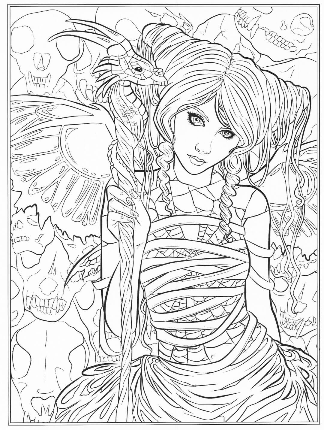 Gothic Fairy Coloring Pages – Printable Coloring Pages