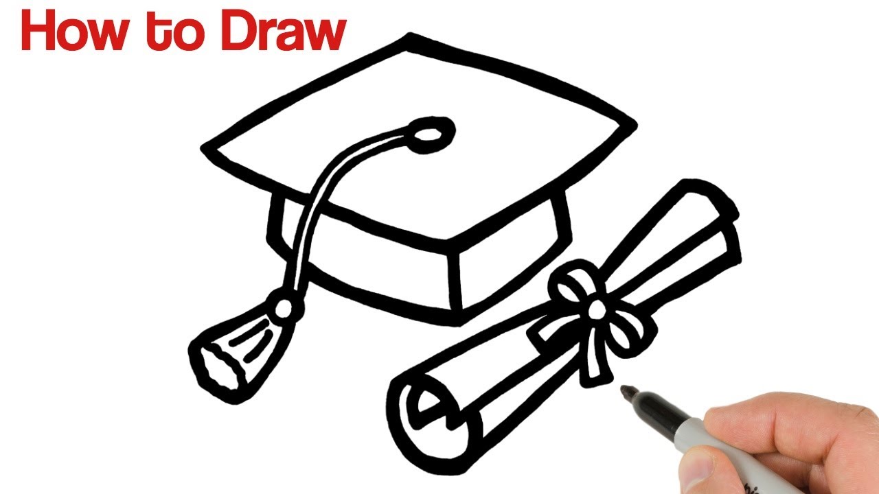 graduation cap drawing