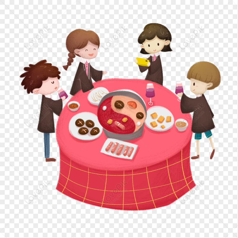 Graduation Dinner, Dark Pink, Eating Group, Dark Red Free PNG And ...