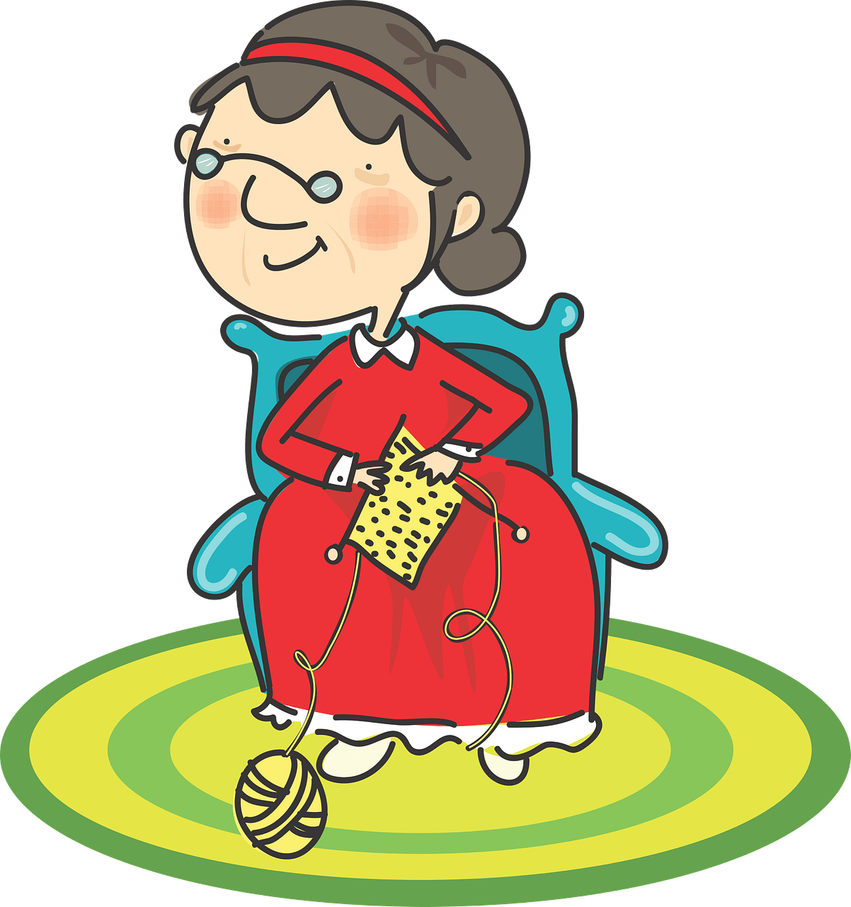 Grandma knitting - Free vector clipart images on clipart library.com