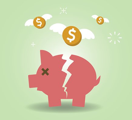 Broken Piggy Bank Concept For Financial Crisis Or Economic ...