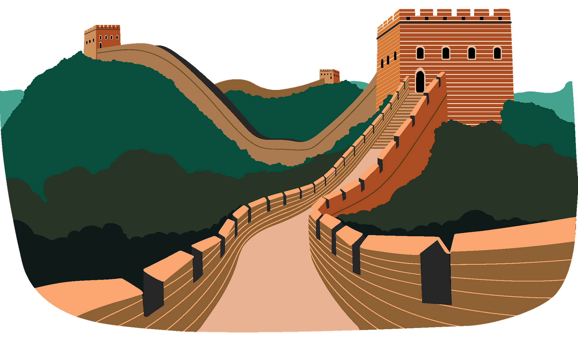 great wall of china clipart