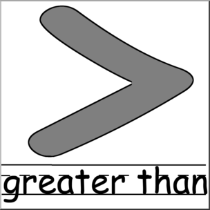Clip Art: Math Symbols: Set 2: Greater Than Grayscale Labeled I ...