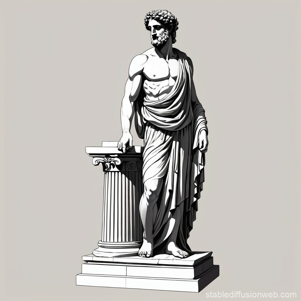 Greek Statue in Temple Setting | Stable Diffusion Online