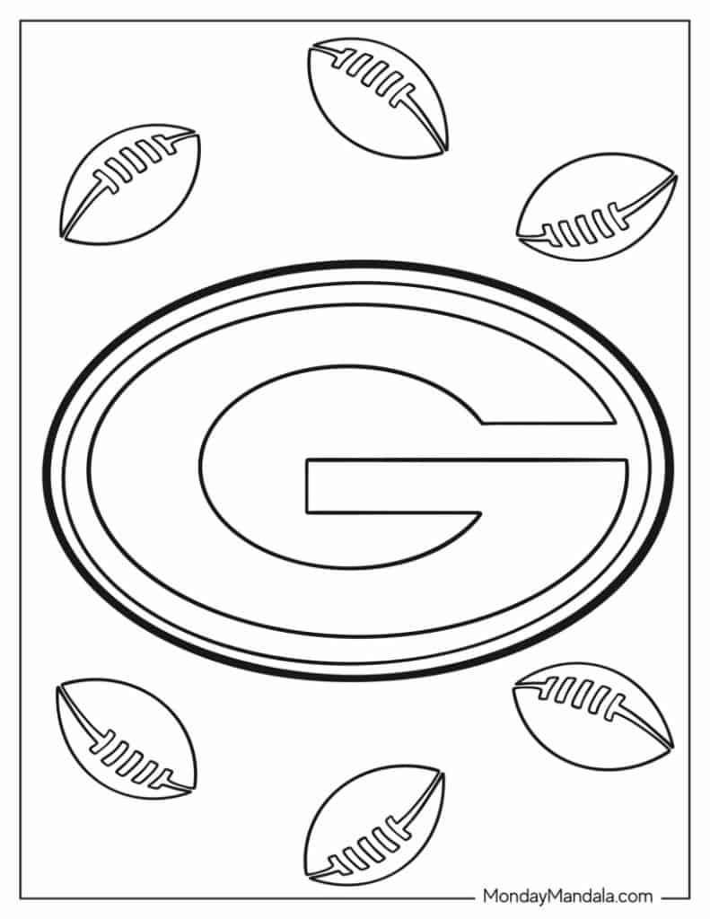 green bay packers coloring pages for adults to color and print free