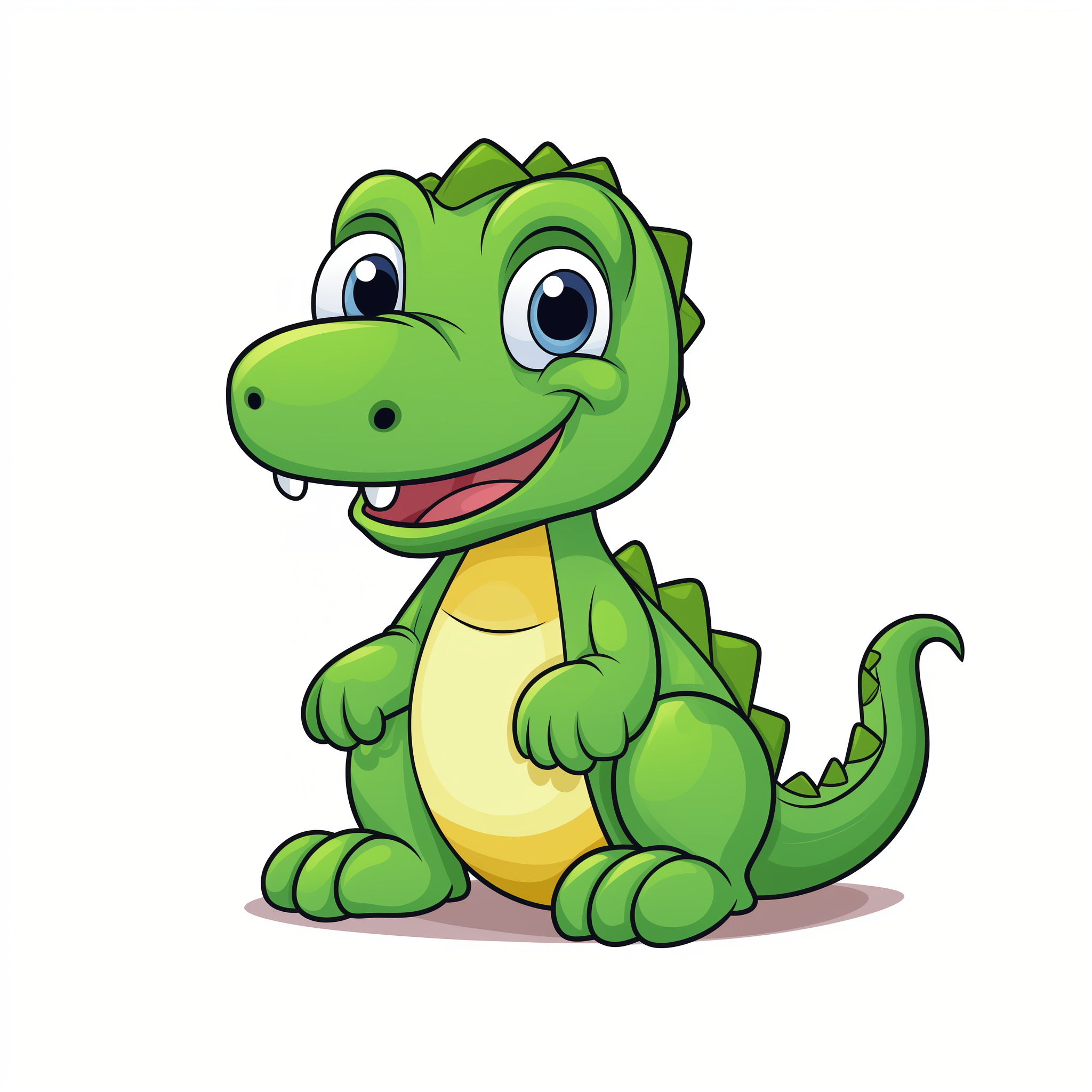 Cartoon Green Dinosaur Coloring Page | Coloring Pages Mimi Panda