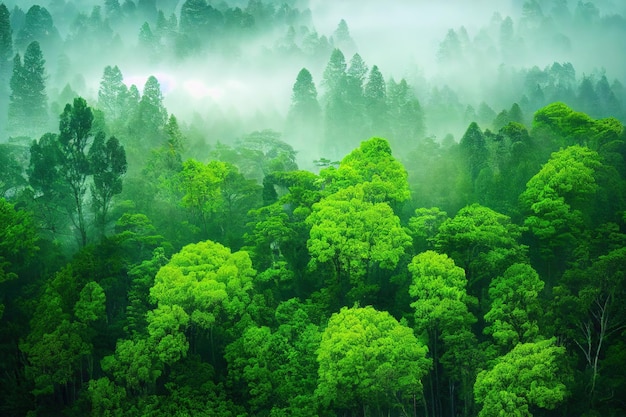 green forest trees