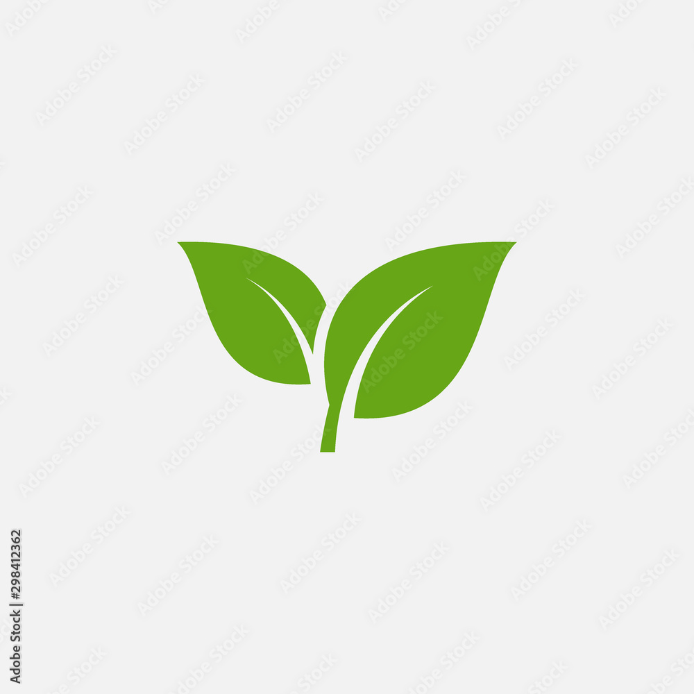 Poster, Wandbilder Green leaf ecology nature element vector icon, Leaf  Icon, green leaf ecology nat, 40x40 cm