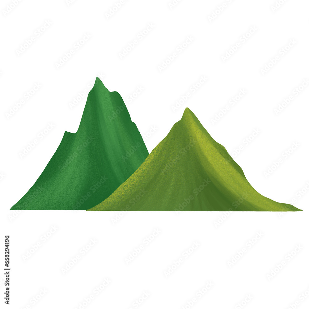 Green Mountain PNG Clipart Element Stock-Illustration | Adobe Stock
