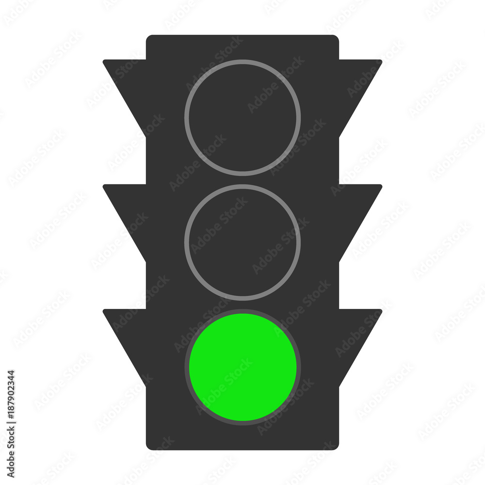 Stock Vektorgrafik Green Traffic Light Signal Icon Vector 