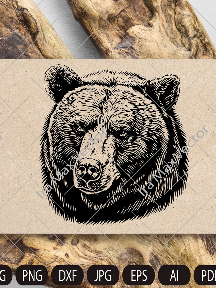 BEAR svg, BEAR head svg, Bear Clipart, Bear Face Svg, Bear ...