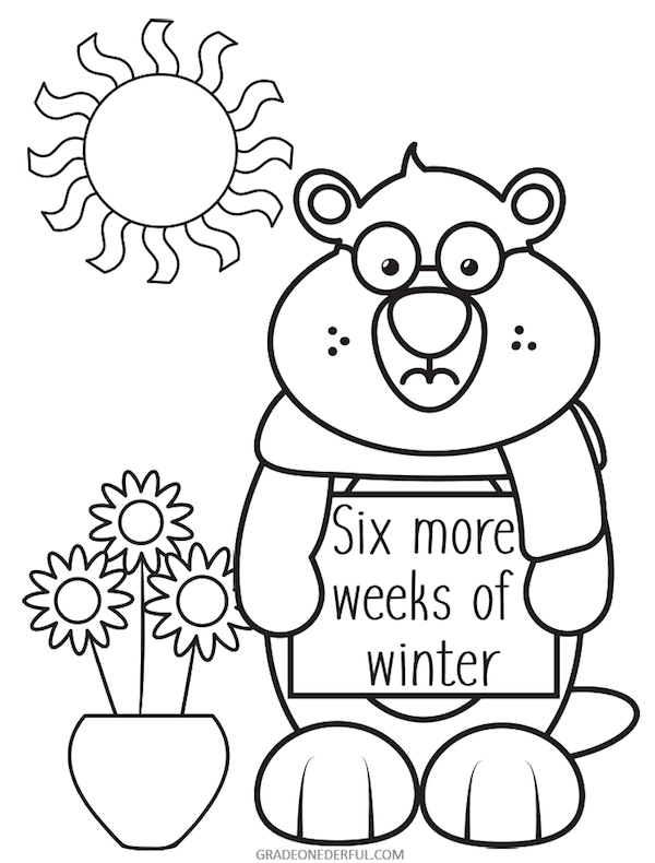 groundhog day coloring pages free printable