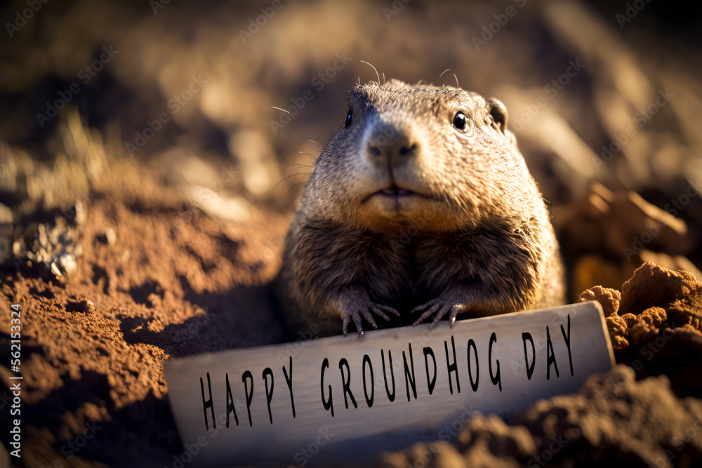 Celebrating Groundhog Day and Forecast: A Groundhog Emerges from ...