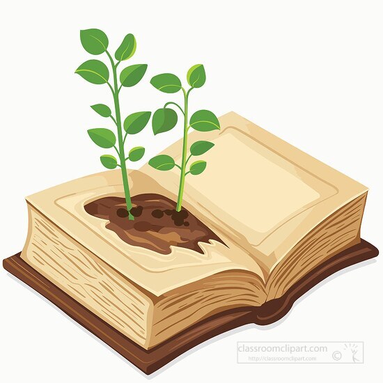 Trees Clipart-large tree with large trunk growing in grass clip art