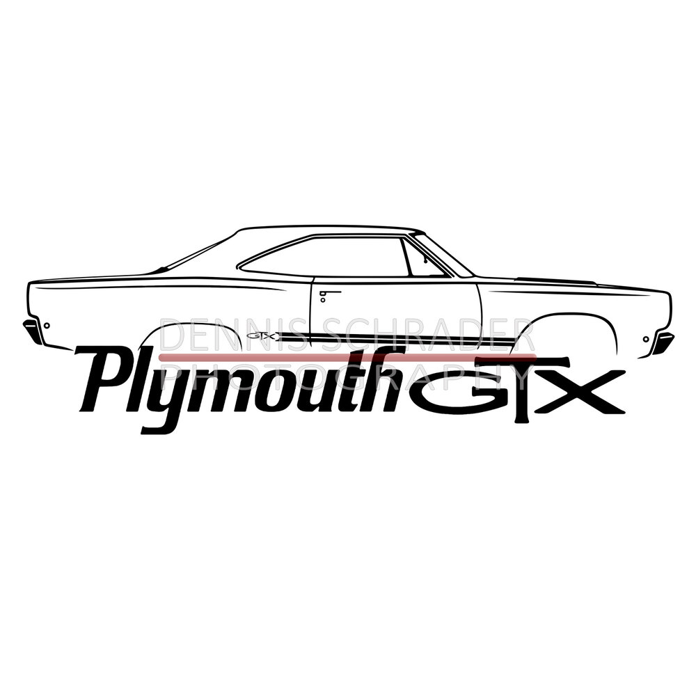 1968 Plymouth GTX Graphic Art Stencil Digital Download — Dennis Schrader  Photography