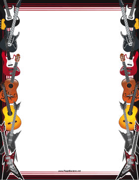 Acoustic and Electric Guitar Border