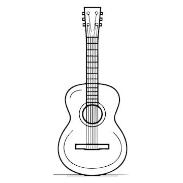 Premium Vector | Guitar coloring pages