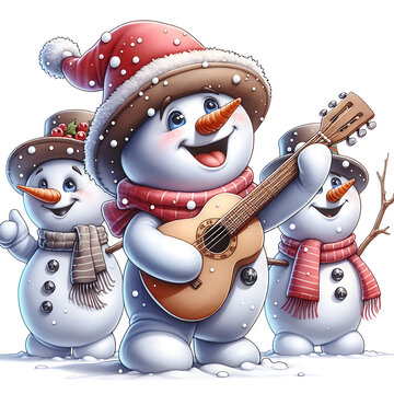 guitar snowman cliparts