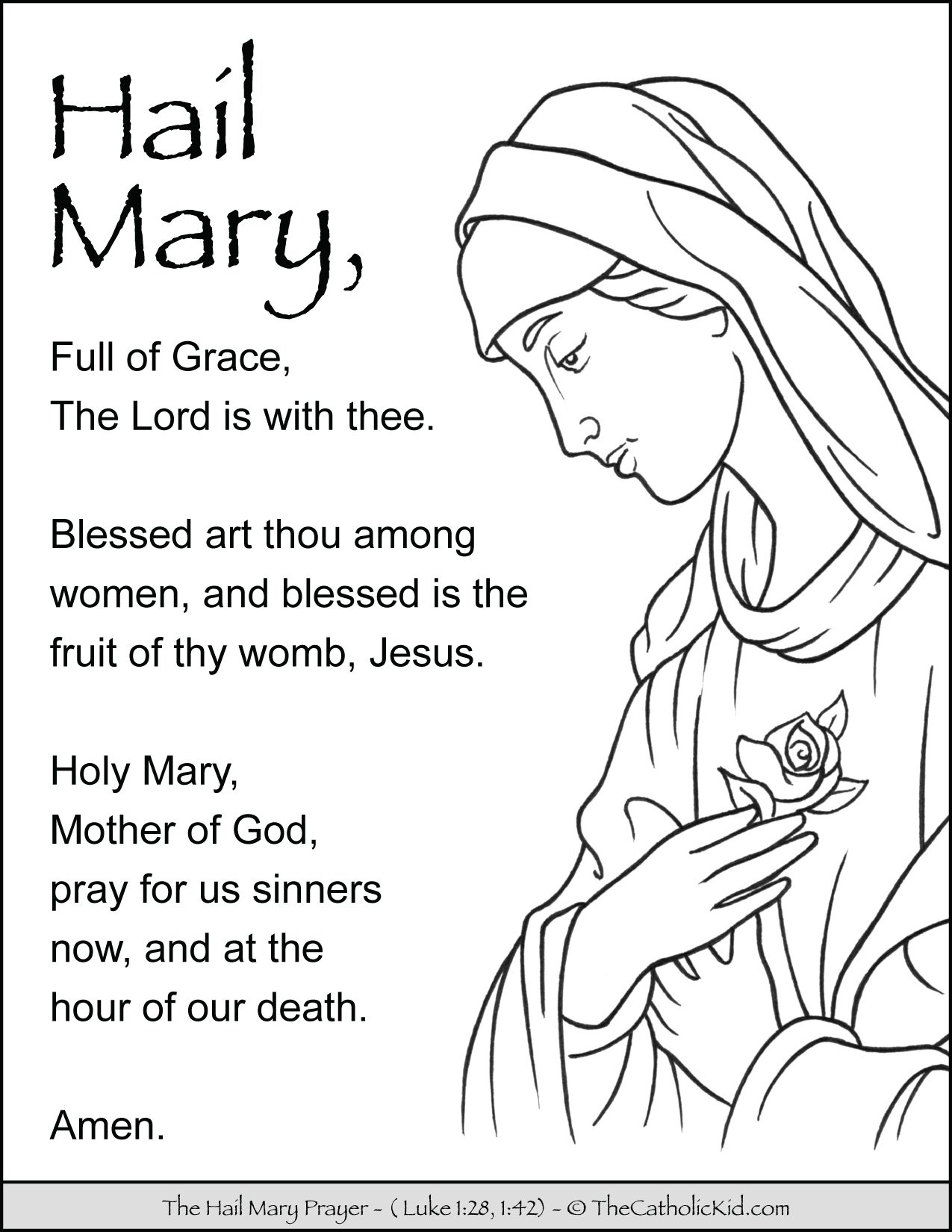 hail mary coloring page