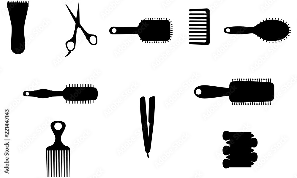 hairdressing tools cliparts