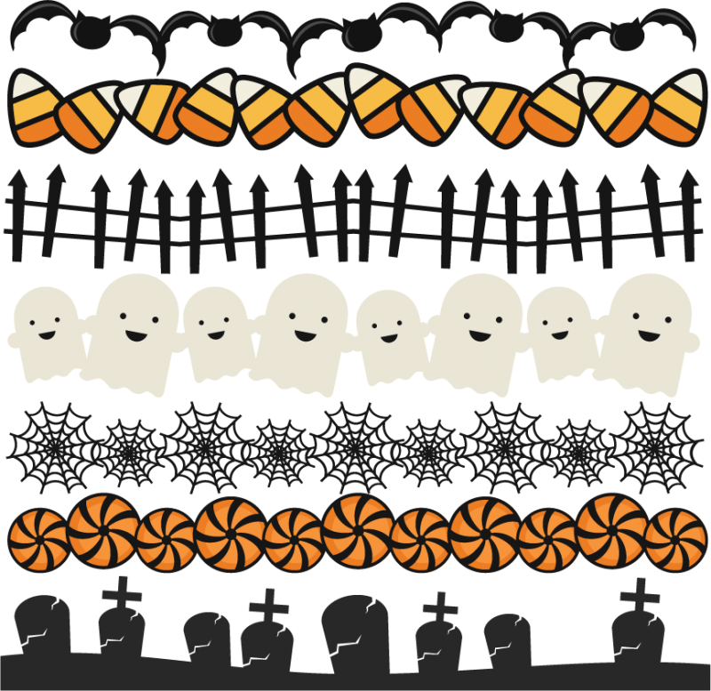 Halloween Borders Set SVG scrapbook title spiderweb svg cut file ...