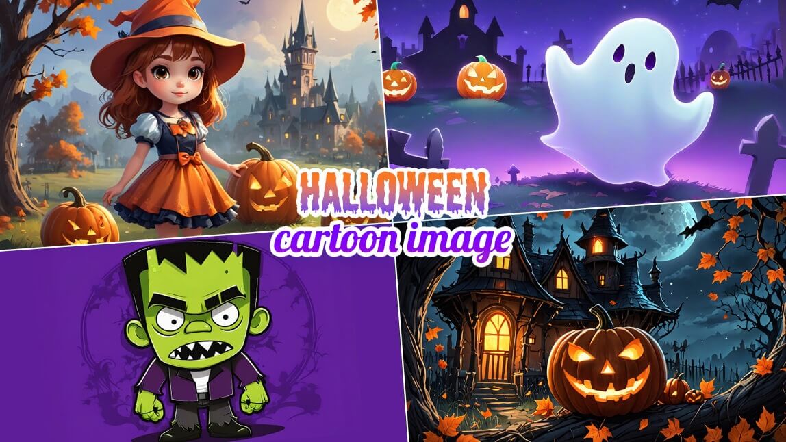 halloween cartoon cliparts 2024