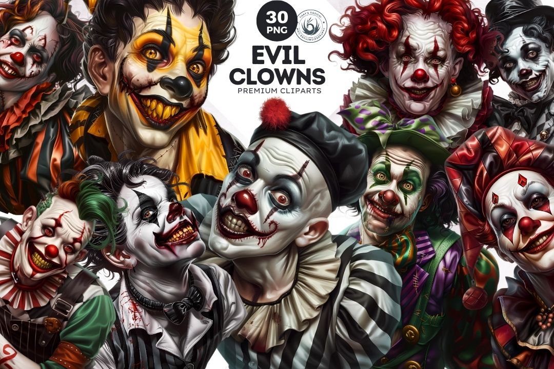 halloween clown cliparts 2024