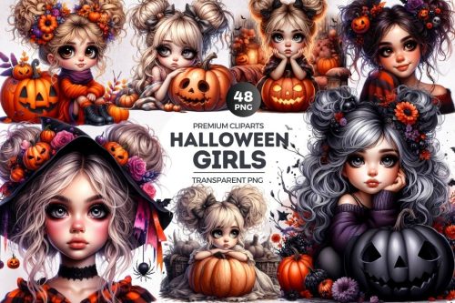 halloween girl cliparts